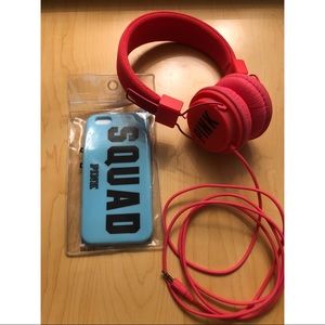 VS Pink iPhone 6/6S Case and Headphones